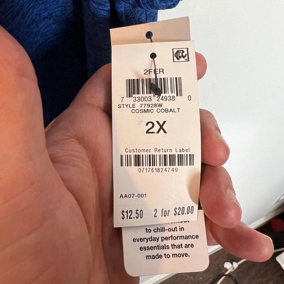 Ideology Womens Plus Size Cobalt Blue Tank Top Size 2X - Picture 2 of 6